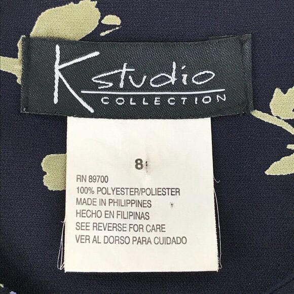 K Studio Collection Floral Blouse Women’s Size 8 V-Neck Short Sleeves Career - Picture 8 of 9